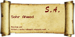 Sohr Ahmed névjegykártya